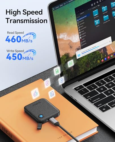 ORICO SSD Portable 512 Go avec Câble USB-C 2 en 1, Disque Dur Externe SSD, Jusqu'à 460 Mo/s, Indicateur d'État, Stockage Fiable pour Smartphone USB-C, Tablette et Ordinateur - B5PLUS – Image 4