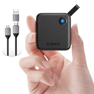 ORICO SSD Portable 512 Go avec Câble USB-C 2 en 1, Disque Dur Externe SSD, Jusqu'à 460 Mo/s, Indicateur d'État, Stockage Fiable pour Smartphone USB-C, Tablette et Ordinateur - B5PLUS