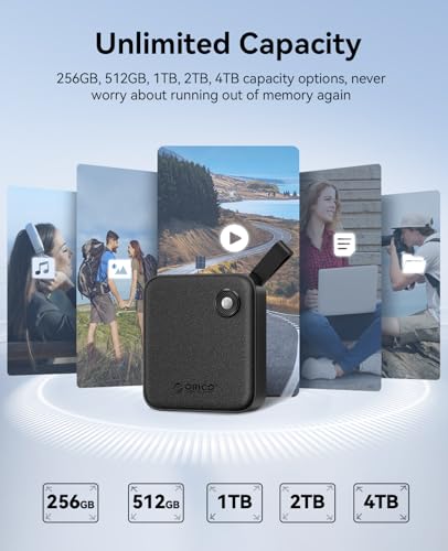ORICO SSD Portable 512 Go avec Câble USB-C 2 en 1, Disque Dur Externe SSD, Jusqu'à 460 Mo/s, Indicateur d'État, Stockage Fiable pour Smartphone USB-C, Tablette et Ordinateur - B5PLUS – Image 5