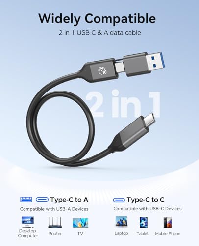 ORICO SSD Portable 512 Go avec Câble USB-C 2 en 1, Disque Dur Externe SSD, Jusqu'à 460 Mo/s, Indicateur d'État, Stockage Fiable pour Smartphone USB-C, Tablette et Ordinateur - B5PLUS – Image 7