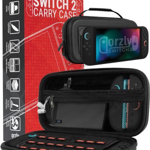 Orzly Étui de Transport pour Console Nintendo Switch 2 (2025), étui Rigide avec Rangement Intelligent pour Accessoires et 20 Poches pour Jeux, édition Coffret Cadeau