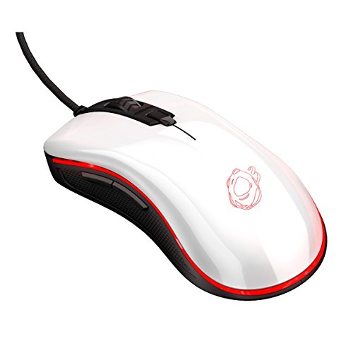 Ozone Gaming Gear Souris de Jeu, Capteur Optique, LED RGB, Technologie Omron, Dpi Réglable 5000, Blanc Brillant – Image 2
