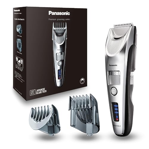 Panasonic ER-SC60-S803 Tondeuse à Cheveux pour Hommes, Portable Sans Fil et Étanche, Lames Supérieures, 20 Longueurs Réglables, 2 Accessoires, Avec ou Sans Fil, Socle de Chargement, Argenté – Image 2