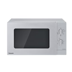 Panasonic NN-GM23QMEPG Four à Micro-Ondes Gril 20L avec Plateau en Verre et Grille Métallique, 800W, Grill 1000W, Décongélation, Réglage par Cadran, Quick 30, Minuterie, Argent