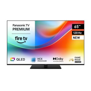 Panasonic Premium TV-65W85BEZ, Série W85B, 65 Pouces, 4K Ultra HD QLED Smart TV, 2025, 120Hz, Fire TV, Dolby Vision & Atmos, Mode Game Extreme, Controle Vocal Alexa, Support Apple, Bluetooth, Noir