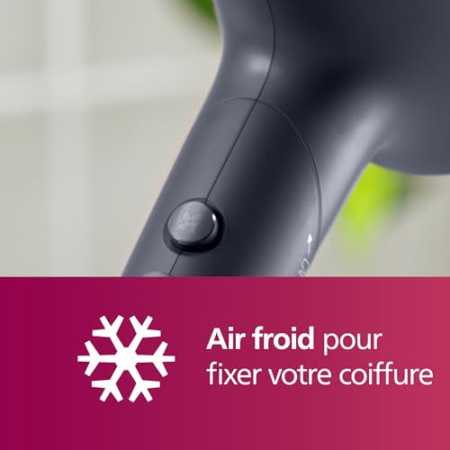 Philips 5000 Series - sèche-cheveux, technologie ThermoShield, ionique, 2 300 W, bleu métallique, avec concentrateur de 9 mm et 11 mm, diffuseur de volume, BHD510/20 – Image 7