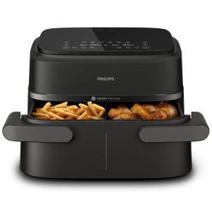Philips Airfryer Série 1000 Panier Flexible avec Séparateur Amovible - Air Fryer 7.1L, Technologie RapidAir, 10 Modes de Cuisson, 90% de Matières Grasses en Moins, Design Compact, HomeID (NA154/00)