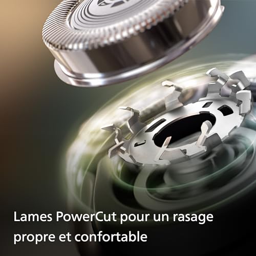 Philips Electric Shaver Series 3000 - Rasoir électrique Wet & Dry pour hommes avec technologie SkinProtect, Tondeuse rétractable, Socle de recharge, Housse de voyage, Noir, modèle S3342/13 – Image 5