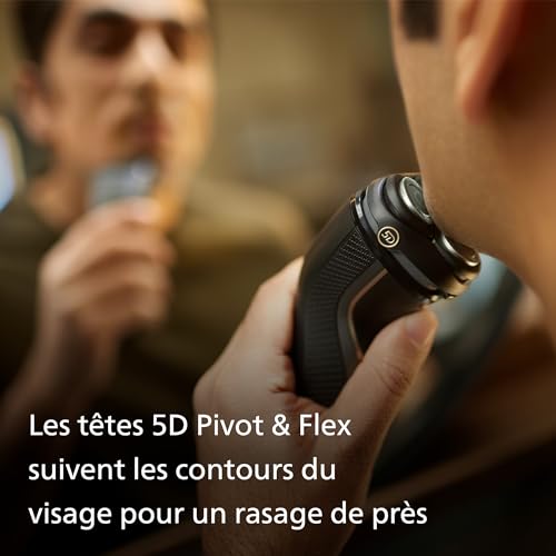 Philips Electric Shaver Series 3000 - Rasoir électrique Wet & Dry pour hommes avec technologie SkinProtect, Tondeuse rétractable, Socle de recharge, Housse de voyage, Noir, modèle S3342/13 – Image 6