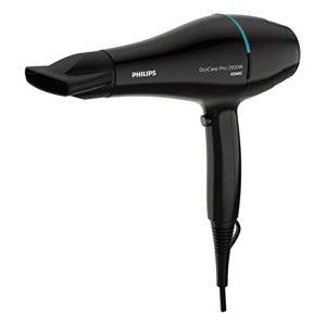 Philips Sèche-cheveux professionnel Thermoprotect, moteur AC, soin ionique, buse 9 mm et 6 vitesses, température ThermoProtect, 2100 W, noir et turquoise (modèle BHD272/00)