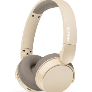 Philips TAH3209BG Casque sans Fil Supra-aural Bluetooth léger, Isolation phonique Passive, 25 Heures d’autonomie, Son Naturel, appels clairs, Basses dynamiques, Recharge en 2 Heures Via USB-C - Beige