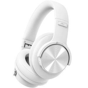 Picun Casque Bluetooth B8, 120 heures, sans fil, appels mains libres, 3EQ et mode jeu, casque pliable supra-auriculaire pour voyage, maison, bureau, téléphone portable, PC, blanc