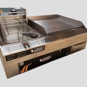 Plancha Electrique avec Friteuse, Combiné en Inox 4400W