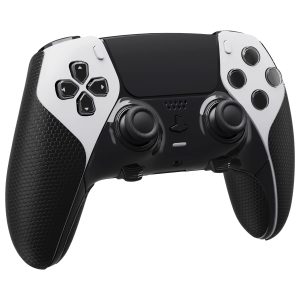 PlayVital Grip Manette pour ps5 Edge Protection Accessoire pour ps5 Edge Controller Skin Autocollant Sticker,Antidérapante et Prise en Main Agréable - Noir