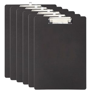 Porte-bloc A4 avec Pince, 6 Pièces Clip Planches pour Bureau, Salle de Classe, le Restaurant - Noir