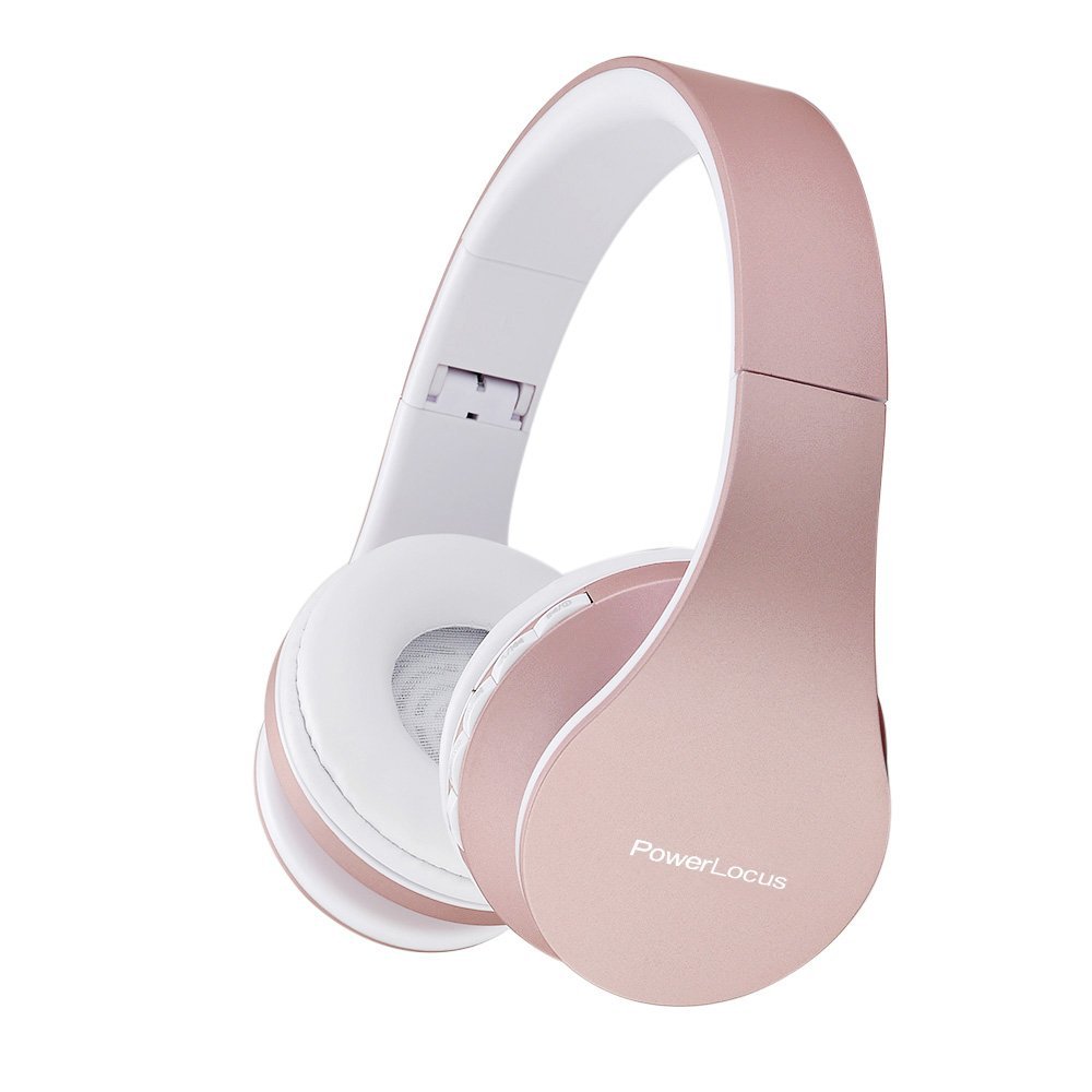 PowerLocus Casque Bluetooth Supra-auriculaire, Pliable, Casque stéréo Hi-FI avec Basses Profondes, Micro SD/TF, Radio FM et Mode Filaire, Microphones intégrés, Cache-Oreilles Doux pour téléphone/PC