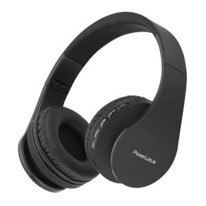 PowerLocus Casque Bluetooth sans Fil avec Micro intégré - Hi-FI Stereo – Micro SD/TF, FM Radio – Casque Pliables – pour iPhone/Android/iPad/Ordinateurs Portables (Noir)