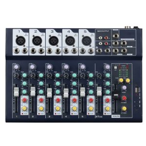 Professional Mixer | 7-Channel 2-Bus Mixer /w USB Audio Interface for Recording DJ Stage Karaoke Music Application
