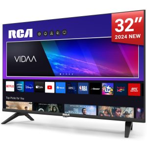 RCA VRS32HQ1 Smart TV 32 Pouces (80 cm) WiFi VIDAA Connectée Téléviseurs sans Bord avec Triple Tuner(DVB-C/S2/-T2), Molotov, Netflix, Prime Video, Disney+, Youtube - 2024