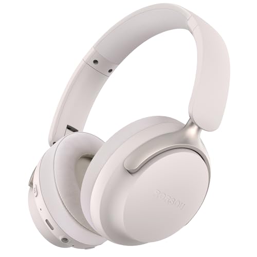 RORSOU B8 Casque Bluetooth Supra-auriculaire, 6 Modes de Musique EQ et 50 Heures de Lecture, Basses Profondes, Casque sans Fil avec Micro, Casque stéréo HiFi léger et Pliable pour Gris – Image 2