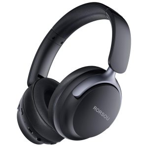 RORSOU B8 Casque Bluetooth Supra-auriculaire, 6 Modes de Musique EQ et 50 Heures de Lecture, Basses Profondes, Casque sans Fil avec Micro, Casque stéréo HiFi léger et Pliable pour Noir
