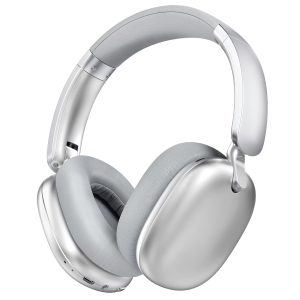 RORSOU Casque Audio C6 à réduction Active du Bruit, Casque Bluetooth Supra-auriculaire sans Fil, Design Pliable léger, Oreillettes Confortables avec Basses Profondes, avec Micro Argent