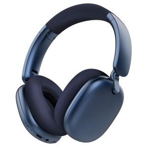 RORSOU Casque Audio C6 à réduction Active du Bruit, Casque Bluetooth Supra-auriculaire sans Fil, Design Pliable léger, Oreillettes Confortables avec Basses Profondes, avec Micro Bleu