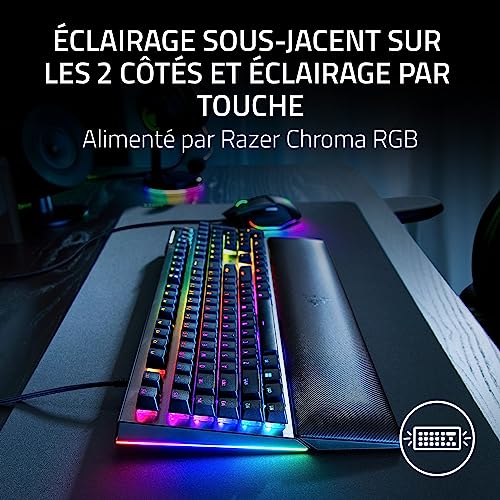 Razer BlackWidow V4 - Clavier Gaming Mécanique Chroma RGB - Snap Tap - Switches Mécaniques Verts (6 Touches Macros Dédiées, Touches ABS à Double Injection) Clavier AZERTY | Noir – Image 4