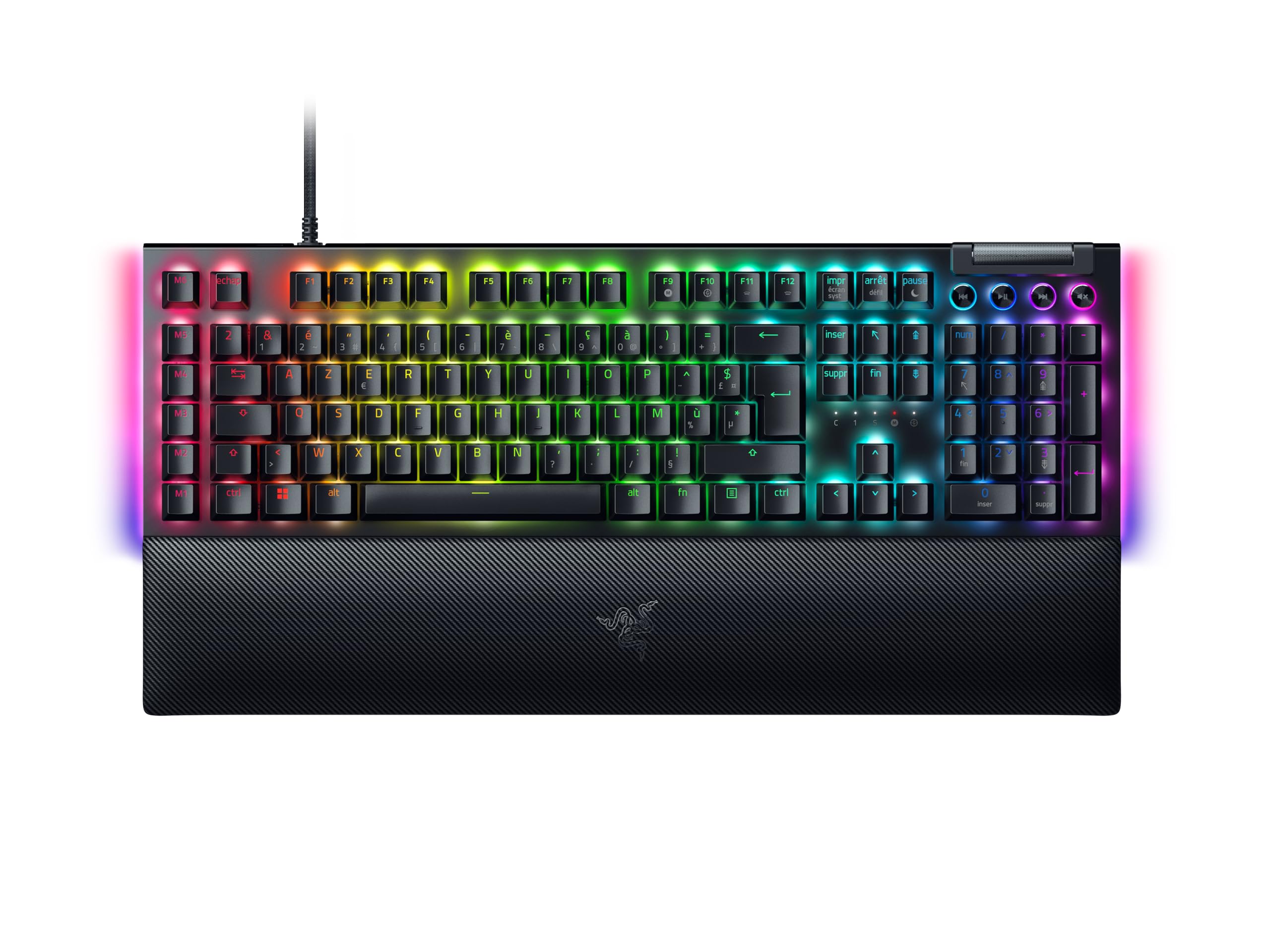 Razer BlackWidow V4 - Clavier Gaming Mécanique Chroma RGB - Snap Tap - Switches Mécaniques Verts (6 Touches Macros Dédiées, Touches ABS à Double Injection) Clavier AZERTY | Noir