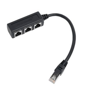 Repartiteur RJ45 pour Câble Ethernet - 1 Mâle vers 3 Femelles, Adaptateur Réseau Cat5, Cat5e, Cat6, Cat7 (Partage Une Ligne Ethernet, mais ne Prend Pas en Charge Les connexions simultanées)