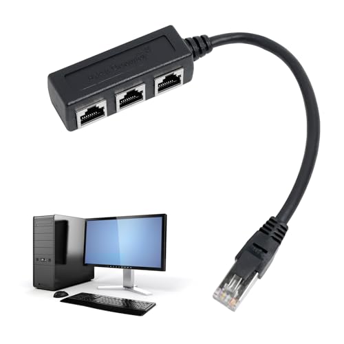 Repartiteur RJ45 pour Câble Ethernet - 1 Mâle vers 3 Femelles, Adaptateur Réseau Cat5, Cat5e, Cat6, Cat7 (Partage Une Ligne Ethernet, mais ne Prend Pas en Charge Les connexions simultanées) – Image 8