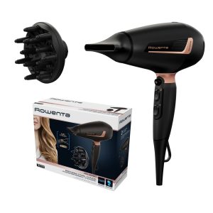 Rowenta Pro Expert Sèche-cheveux Moteur Pro AC, Puissance 2200 W, Séchage ultra-rapide, Système ionique pour réduire l'électricité statique, 2 accessoires, Touche air froid CV8830F0