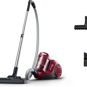 Rowenta Swift Power Cyclonic Aspirateur sans sac, Capacité 1,2 L, Haute performance, Moteur basse consommation, Compact, Brosse parquet RO2933EA, Bordeaux