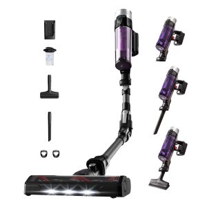 Rowenta X-Force Flex 9.60 Allergie Aspirateur balai sans fil, Filtration Anti-Allergènes, Puissant 100AW, Ultra Léger, Autonomie 45min RH2038WO, Noir / Violet