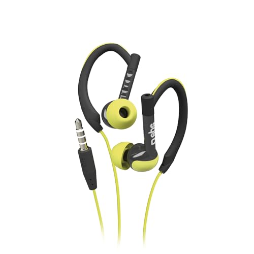 SBS Écouteurs intra-auriculaires stéréo Runway Sport avec écouteurs, microphone et bouton de réponse, jaune et noir, taille unique – Image 2