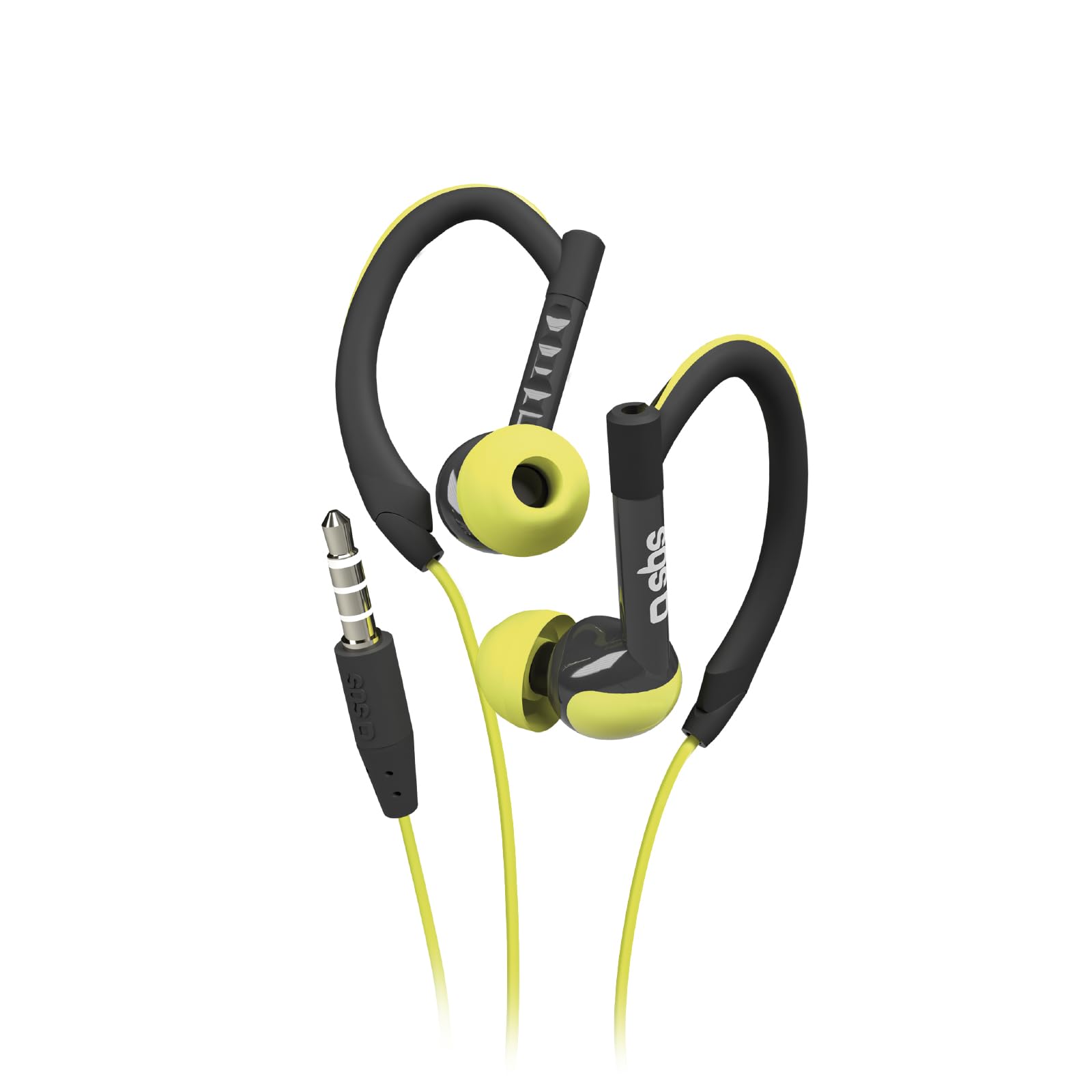 SBS Écouteurs intra-auriculaires stéréo Runway Sport avec écouteurs, microphone et bouton de réponse, jaune et noir, taille unique