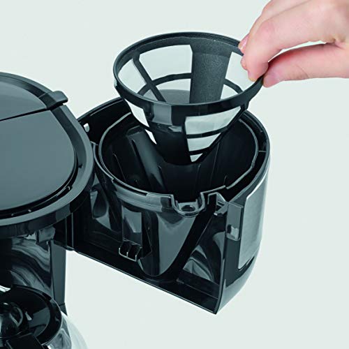 SEVERIN Cafetière filtre, 750W, Jusqu'à 4 tasses, filtre permanent lavable, porte filtre amovible, Plaque chauffante, Inox/Noir, KA 4808 – Image 5