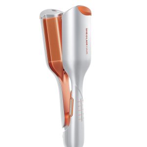 SHEGLAM Fer à Boucles Professionnel Double Barreau 25mm - Beach Waves, Minuterie, 6 Températures Réglables, Double Voltage