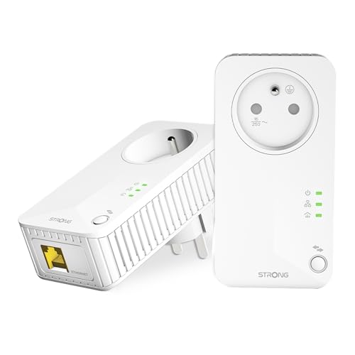 STRONG - Powerline 600 Kit - Duo Prises CPL - Kit CPL - 600 Mbps - Compatible Toute Box/Routeur - Port Ethernet + Prise Filtrée - Installation Rapide - Internet Haut Débit Partout -POWERL600DUOFRV2 – Image 2