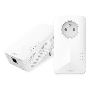 STRONG - Powerline WiFi 1000 Kit - Duo Prises CPL WiFi - Kit CPL - 1000 Mbps/WiFi 1200 Mbps - Compatible Toute Box/Routeur - 1 Port Ethernet + Prise Filtrée - Installation Rapide - Blanc