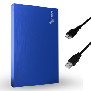 SUHSAI Disque Dur Externe Portable 1To HDD de Sauvegarde 2,5" Disque Dur Externe USB 3.0 Stockage de données, Compatible pour Ordinateur Portable, PC, Mac, fenêtre, Console de Jeu – Bleu