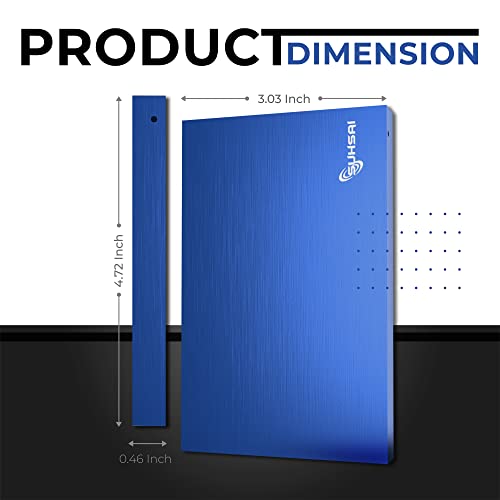 SUHSAI Disque Dur Externe Portable 1To HDD de Sauvegarde 2,5" Disque Dur Externe USB 3.0 Stockage de données, Compatible pour Ordinateur Portable, PC, Mac, fenêtre, Console de Jeu – Bleu – Image 5