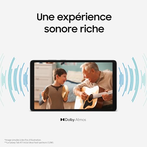 Samsung Galaxy Tab A11 8.7" WiFi 64 Go, Tablette Android, RAM 4 Go, Son 3D, Gris, Chargeur Secteur Rapide 25W Inclus, Version FR – Image 7