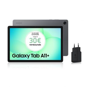 Samsung Galaxy Tab A11+ WiFi 11" 256Go, Tablette Android IA, Design Fin et Épuré, Écran 90Hz, RAM 8 Go, 4 Haut-Parleurs, Dolby Atmos, Gris, Chargeur Secteur Rapide 25W Inclus, Version FR