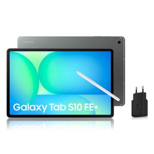 Samsung Galaxy Tab S10 FE+, Tablette Android 5G 13.1" 128 Go, S Pen inclus, Certification IP68, Gris Anthracite, Chargeur Secteur Rapide 25W Inclus, Version FR