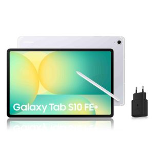 Samsung Galaxy Tab S10 FE+, Tablette Android WIFI 13.1" 128 Go, S Pen inclus, Certification IP68, Argent, Chargeur Secteur Rapide 25W Inclus, Version FR