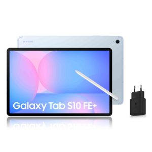 Samsung Galaxy Tab S10 FE+, Tablette Android WIFI 13.1" 128 Go, S Pen inclus, Certification IP68, Bleu, Chargeur Secteur Rapide 25W Inclus, Version FR