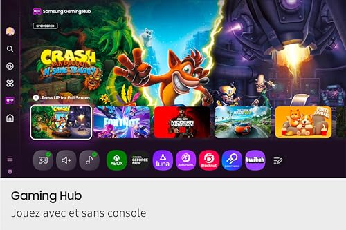 Samsung TV 55 Pouces Crystal UHD 55U8075F 4K Smart TV, Bluetooth, WiFi, Airplay, Crystal Processor 4K, HDR, Q-Symphony, Knox Security, Gaming Hub, Bixby, Applications opérateurs intégrées – Image 3