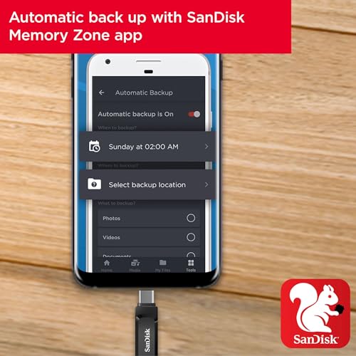 SanDisk Ultra Dual Drive Go, 128 Go Flash Drive, Clé USB C (pour Android Smartphone Stockage, Tablettes, Mac et PC, jusqu'à 400 Mo/s, Connecteurs USB Type-C et USB Type-A réversibles) Noir – Image 6