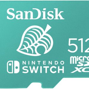 SanDisk microSDXC pour les consoles Nintendo Switch, Animal Crossing 512 Go, UHS-I Carte, jusqu'à 100 Mo/s, Produit sous licence Nintendo, Class 10, U3